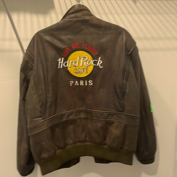 Vintage, hard rock Café, leather jacket Paris France - Picture 1 of 5
